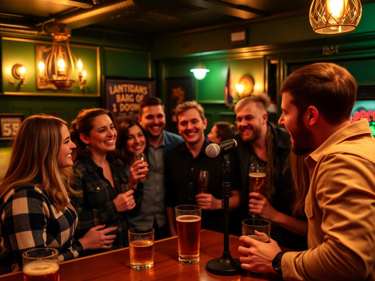 Karaoke på Murphy's Bar — gäng som sjunger tillsammans
